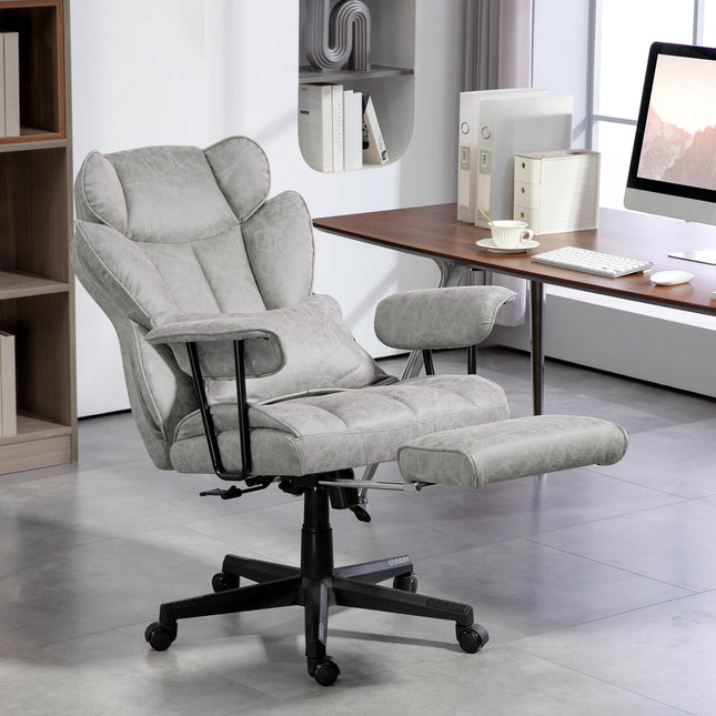 Executive Office Chair, Ergonomic Desk Chair with Foot Rest, Lumbar Support, Rec