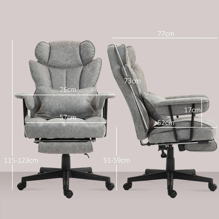 Executive Office Chair, Ergonomic Desk Chair with Foot Rest, Lumbar Support, Rec