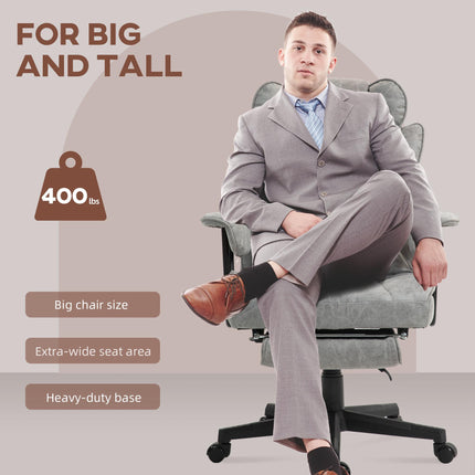 Executive Office Chair, Ergonomic Desk Chair with Foot Rest, Lumbar Support, Rec