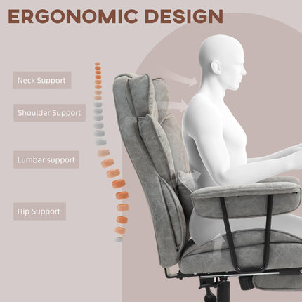 Executive Office Chair, Ergonomic Desk Chair with Foot Rest, Lumbar Support, Rec