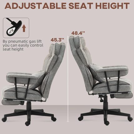 Executive Office Chair, Ergonomic Desk Chair with Foot Rest, Lumbar Support, Rec