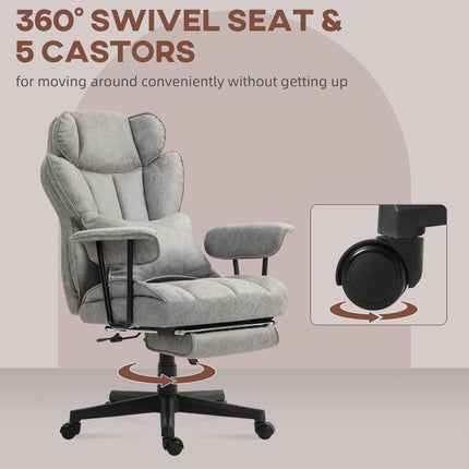 Executive Office Chair, Ergonomic Desk Chair with Foot Rest, Lumbar Support, Rec