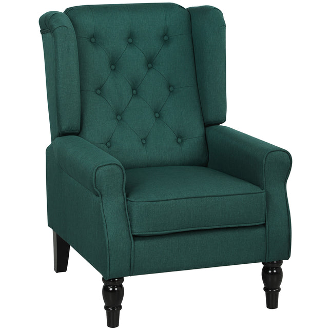 Wingback Accent Chair, Retro Upholstered Button Tufted Occasional Chair living
