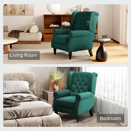 Wingback Accent Chair, Retro Upholstered Button Tufted Occasional Chair living