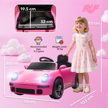 Licensed RUF CTR 2017-Yellowbird Electric Car for Kids, with Remote Control, Soft Start, MP3 Player, LED Lights, Pink