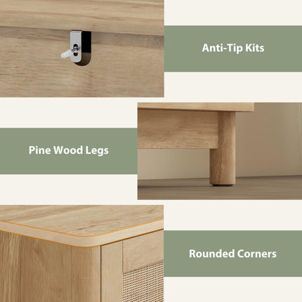 76 cm Wide Drawer Chest of Drawers with 3 Drawer - Oak