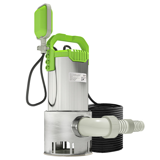Outsunny 1100W Submersible Water Pump for Dirty/Clean Water, 18500L/H Electric Sump Pump with Float Switch, Drain Water from Garden Pond, Hot Tub, Ditches, Portable and Lightweight, Green