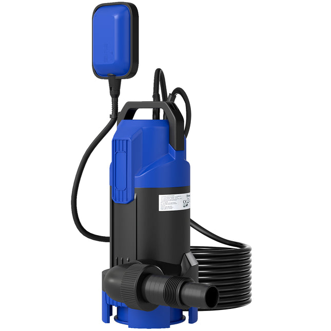 Outsunny 750W Submersible Water Pump for Dirty/Clean Water, 20000L/H Electric Sump Pump with Float Switch, Drain Water from Garden Pond, Hot Tub, Ditches, Portable and Lightweight