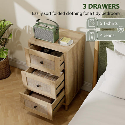 40 cm Drawer Chest of Drawers with 3 Drawer - Oak