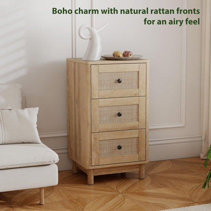 40 cm Drawer Chest of Drawers with 3 Drawer - Oak