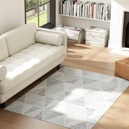 Modern Area Rug, Geometric Pattern Non-Slip Washable Rug, Soft Floor Carpet for