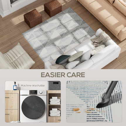 Modern Area Rug, Geometric Pattern Non-Slip Washable Rug, Soft Floor Carpet for