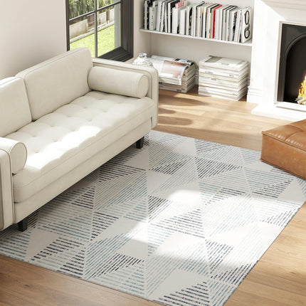 Modern Area Rug, Geometric Pattern Non-Slip Washable Rug, Soft Floor Carpet for