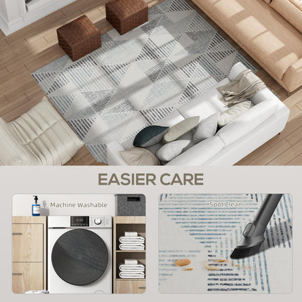 Modern Area Rug, Geometric Pattern Non-Slip Washable Rug, Soft Floor Carpet for