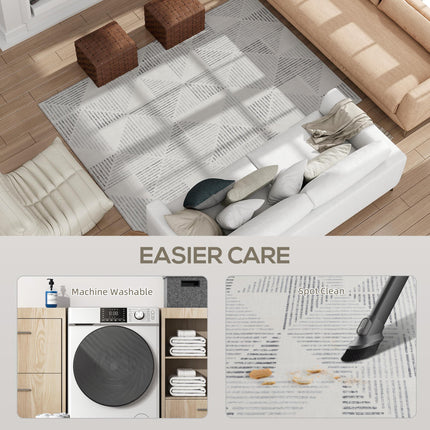 Modern Area Rug, Geometric Pattern Non-Slip Washable Rug, Soft Floor Carpet for