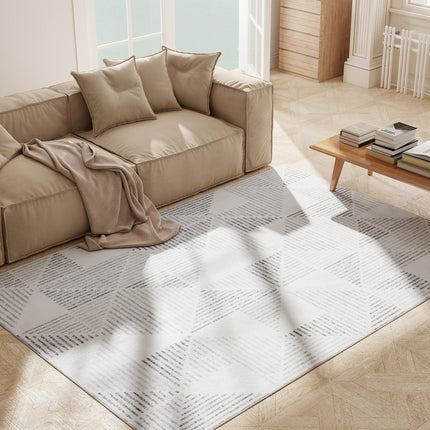 Modern Area Rug, Geometric Pattern Non-Slip Washable Rug, Soft Floor Carpet for