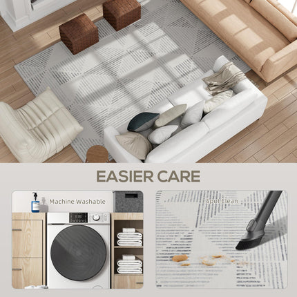 Modern Area Rug, Geometric Pattern Non-Slip Washable Rug, Soft Floor Carpet for