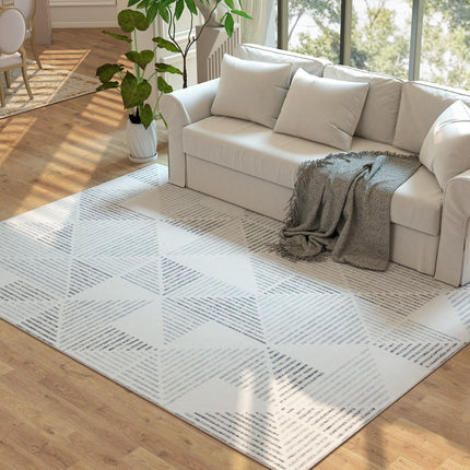 Modern Area Rug, Geometric Pattern Non-Slip Washable Rug, Soft Floor Carpet for