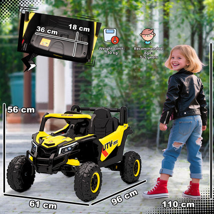 12V Kids Ride On Car with Remote Control, Kids Electric Car with Suspension System, Music, for Kids 3-5 Years, Yellow