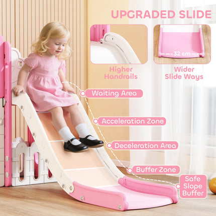 7 in 1 Toddler Slide Set with Basketball Hoop, Climbing Frame, Telescope, Drawin