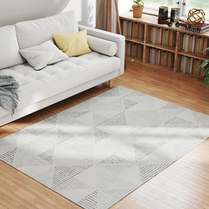 Modern Area Rug, Geometric Pattern Non-Slip Washable Rug, Soft Floor Carpet for
