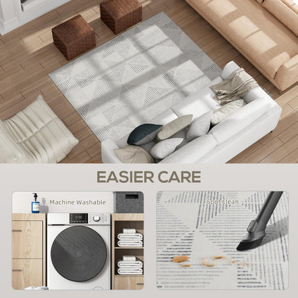 Modern Area Rug, Geometric Pattern Non-Slip Washable Rug, Soft Floor Carpet for