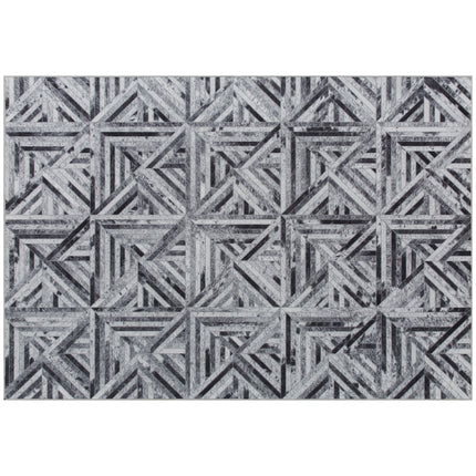 Modern Area Rug, Triangle Pattern Non-Slip Washable Rug, Chenille Floor Carpet F