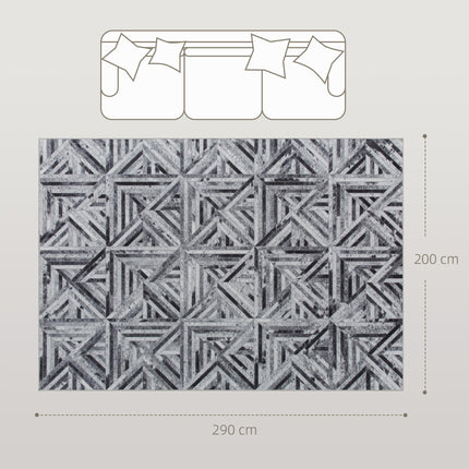 Modern Area Rug, Triangle Pattern Non-Slip Washable Rug, Chenille Floor Carpet F