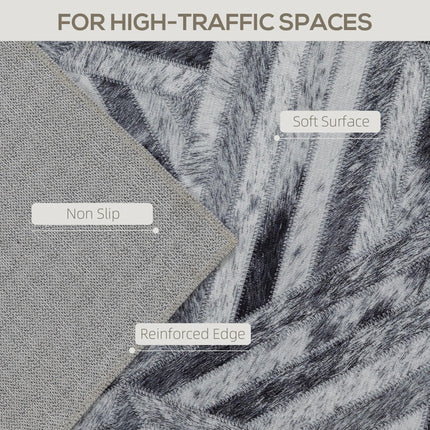 Modern Area Rug, Triangle Pattern Non-Slip Washable Rug, Chenille Floor Carpet F