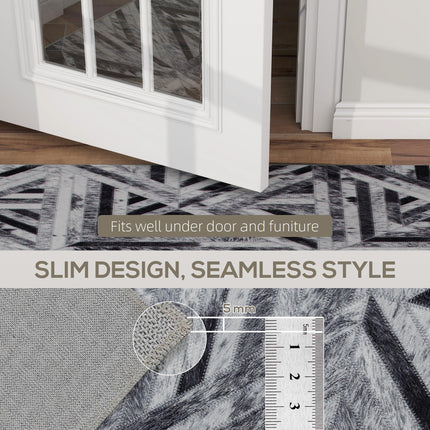 Modern Area Rug, Triangle Pattern Non-Slip Washable Rug, Chenille Floor Carpet F