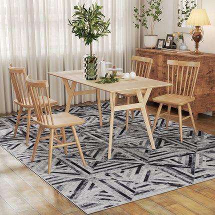 Modern Area Rug, Triangle Pattern Non-Slip Washable Rug, Chenille Floor Carpet F