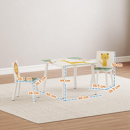 3-Piece Toddler Table and Chair Set, Kids Table with 2 Chairs Set for Bedroom, Nursery, Playroom, Green