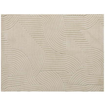 Modern Geometric Rug, Thick Plush, Non-Slip, 200 x 140 cm – Cream, Living Room/Bedroom/Office