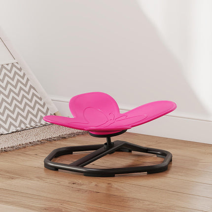 Butterfly-Shaped-kids Swivel Chair, Sensory Spinning Chair for Balance, Coordination Training, Pink
