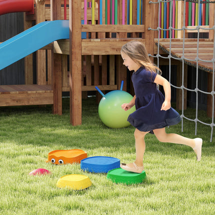 5PCS Sensory Stepping Stones for Toddlers, Frog-Shaped Kids Stepping Stones Set with Anti-Slip Edging for Ages 2-8