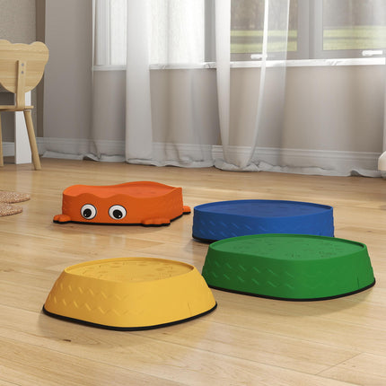5PCS Sensory Stepping Stones for Toddlers, Frog-Shaped Kids Stepping Stones Set with Anti-Slip Edging for Ages 2-8