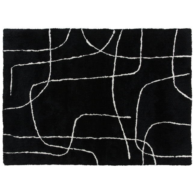 Modern Fluffy Area Rug, Geometric Pattern Washable Rug, Soft High Pile Floor Car