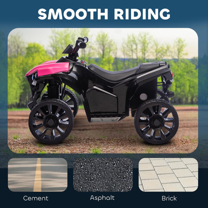 6V Kids ATV, 4 Wheeler Electric Ride on Car with Music and LED Headlights, for Ages 3-6 Years Boys and Girls, Pink