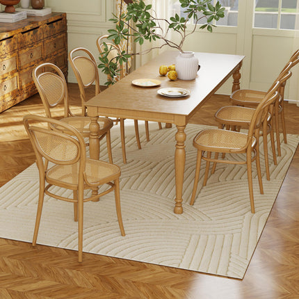 Modern Geometric Rug, Thick & Plush, Non-Slip, 230 x 160 cm – Cream, Living Room/Bedroom/Office