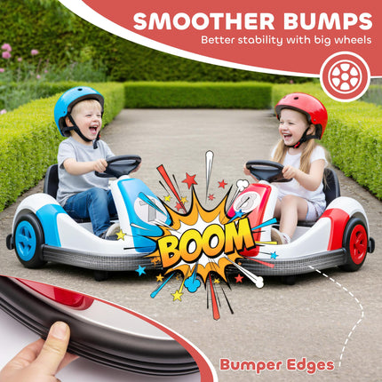 Kids Bumper Car with 360-Degree Rotation, 6V Electric Ride On Car with Music and Horn for 3-8 Years Old, Red