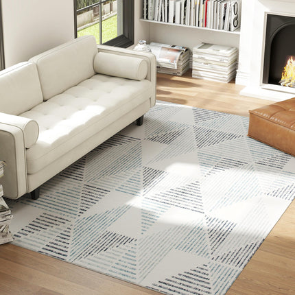 Modern Area Rug, Geometric Pattern Non-Slip Washable Rug, Soft Floor Carpet for