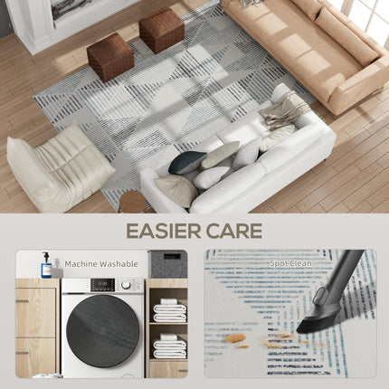 Modern Area Rug, Geometric Pattern Non-Slip Washable Rug, Soft Floor Carpet for
