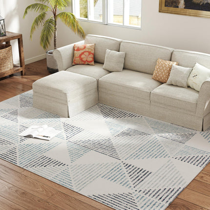 Modern Area Rug, Geometric Pattern Non-Slip Washable Rug, Soft Floor Carpet for