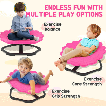 Flower-Shaped Sensory Spinning Chair with Non-Slip Base for Balance/Coordination, Pink
