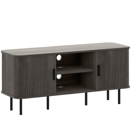 TV Stand Cabinet for TVs up to 55 Inches, TV Unit with Storage Shelves and Cupboard for Living Room, Grey