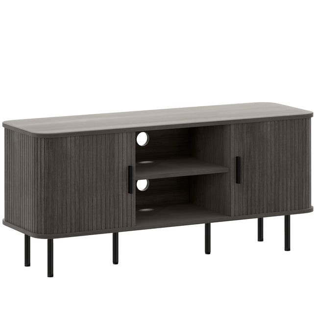 TV Stand Cabinet for TVs up to 55 Inches, TV Unit with Storage Shelves and Cupboard for Living Room, Grey