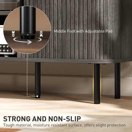 TV Stand Cabinet for TVs up to 55 Inches, TV Unit with Storage Shelves and Cupboard for Living Room, Grey