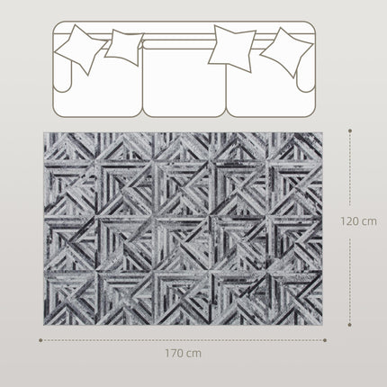 Modern Area Rug, Triangle Pattern Non-Slip Washable Rug Chenille Floor Carpet