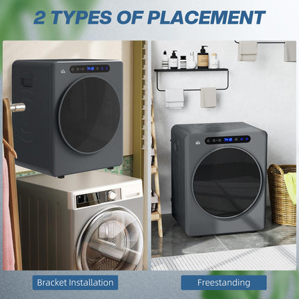 4kg Compact 40-60℃ Tumble Dryer - Grey