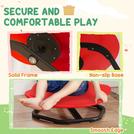 Planet-Shaped-kids Swivel Chair, Sensory Spinning Chair for Balance, Coordination Training, Red